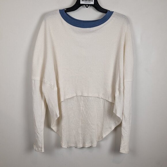 Free People Jayson Ringer Thermal long sleeve tee in white XS - Picture 3 of 8